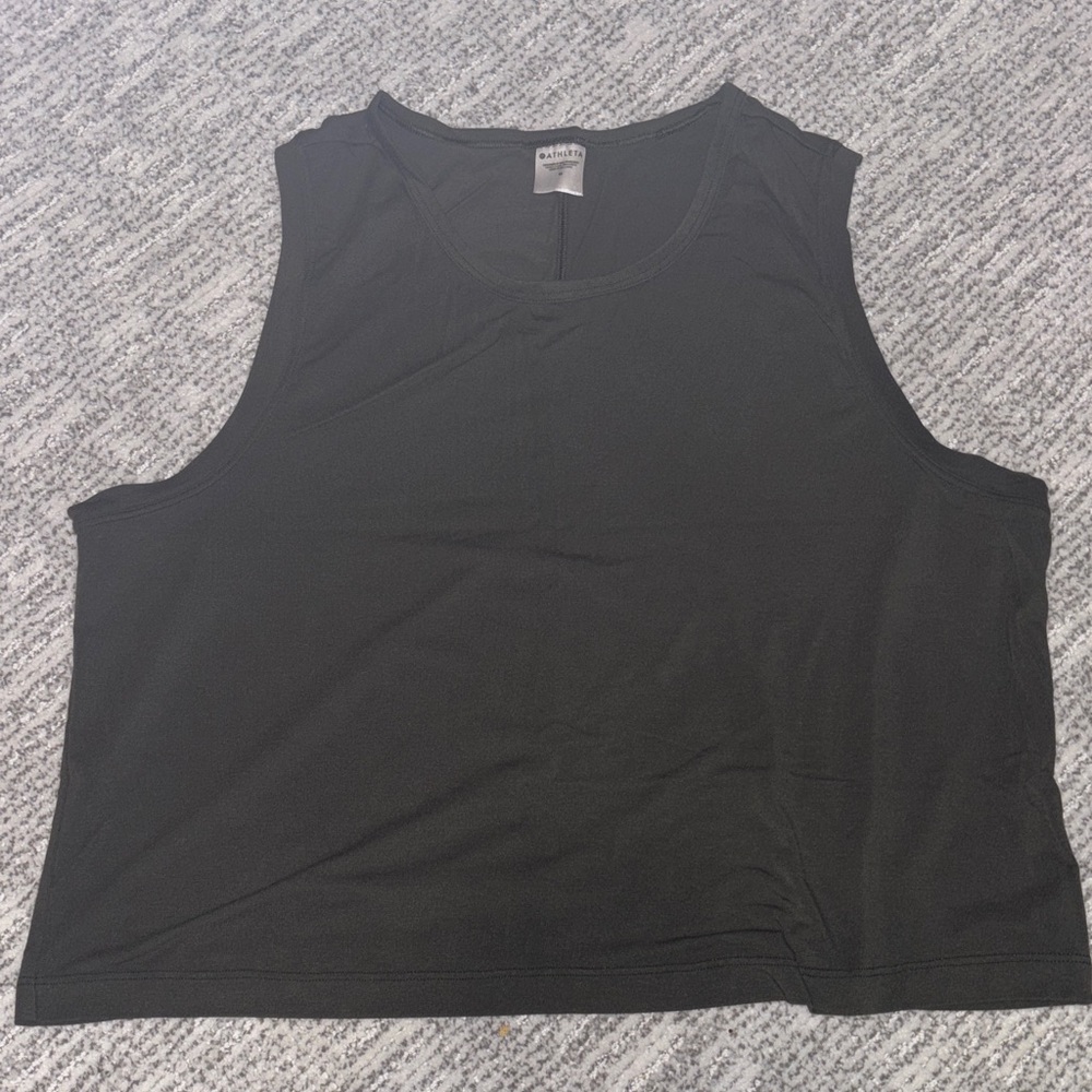 Athleta Women's Dark Green Sleeveless Crop Tank Top